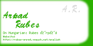 arpad rubes business card